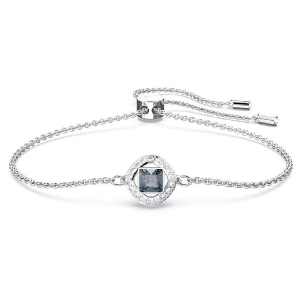 SWAROVSKI Angelic bracelet Square cut, Blue, Rhodium plated